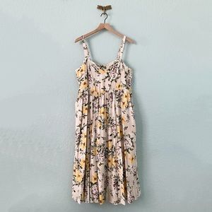 Torrid Ivory Yellow Floral Challis Midi Dress